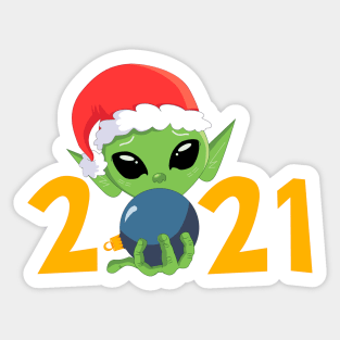 Alien Xmas Sticker